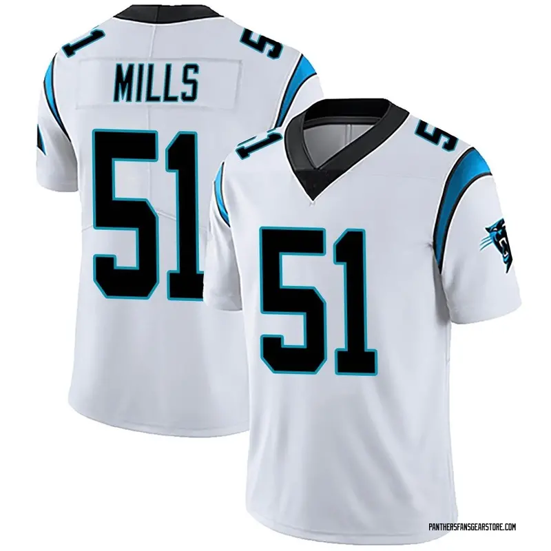 SAM MILLS AUTHENTIC Nike Carolina Panthers White Jersey 48 Saints